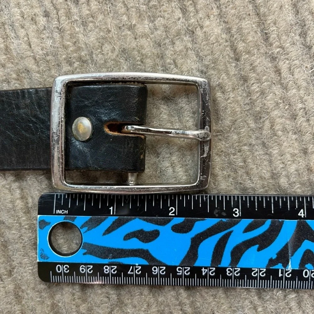 Beggar's Pouch Leather Black Solid Brass Buckle Belt North Conway NH Handmade